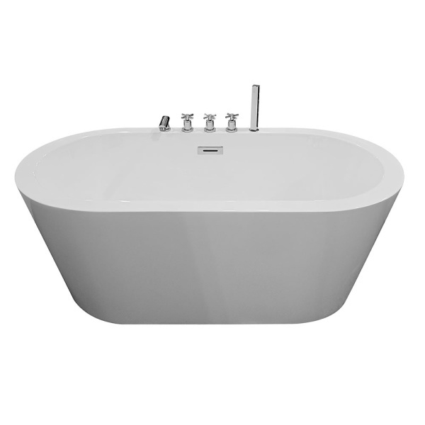 Cada de baie freestanding cu baterie crom 148X75X58cm - Img 3