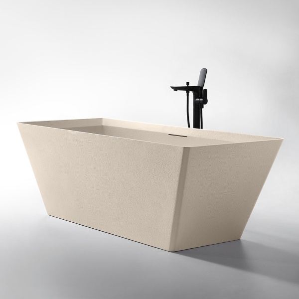 Cada De Baie Freestanding, Design Modern 170x75x60cm, Strat Abraziv , Culoare Bej Deschis - Img 2