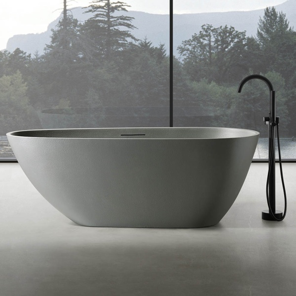 Cada De Baie Freestanding, Design Modern 170x75x60cm, Strat Abraziv , Culoare Grey - Img 2