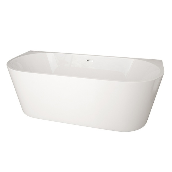 Cada de baie LENA 527A, Dimensiune 140x70cm, Culoare Alb, Deversor Crom - Img 2