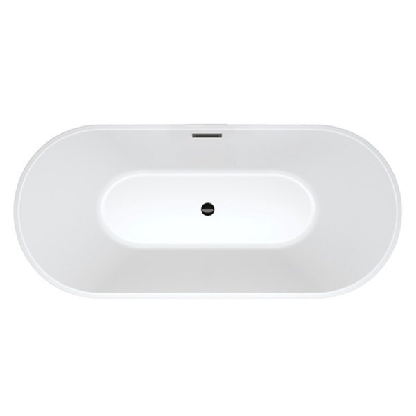 Cada de baie Lisbona 502B 160x75cm , Culoare Alb, Deversor Cromat - Img 2