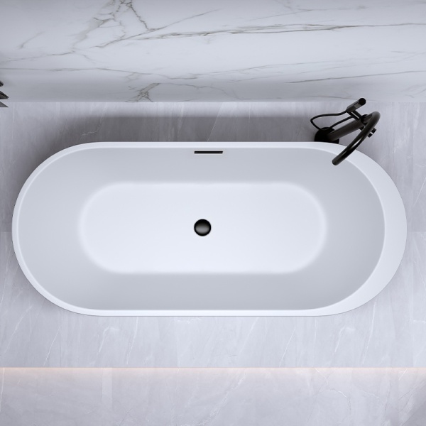 Cada de baie Porto 503B 170x75cm, Culoare Negru, Deversor Negru - Img 5