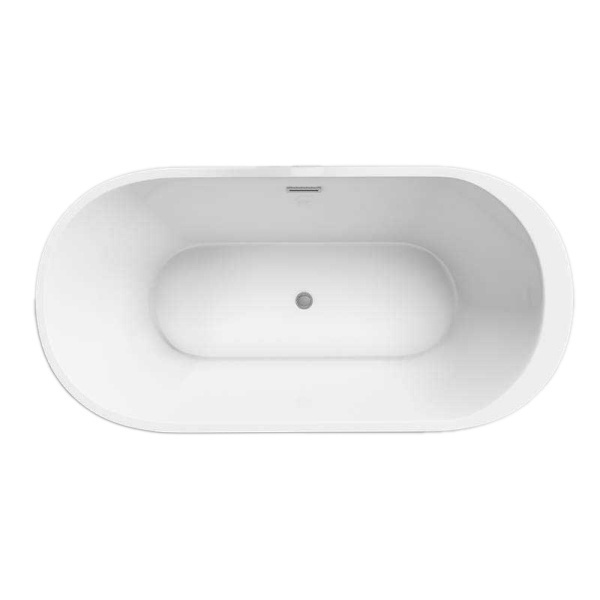 Cada de baie PORTO 503B, Dimensiune 170x75cm, Culoare Alb, Deversor Crom - Img 11