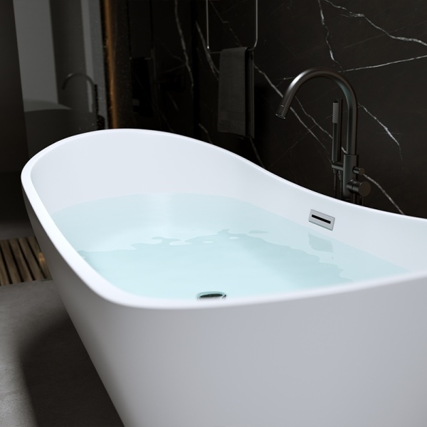Cada de baie suport 150x75cm , Rica 513A, Culoare Alb , Deversor Cromat - Img 3