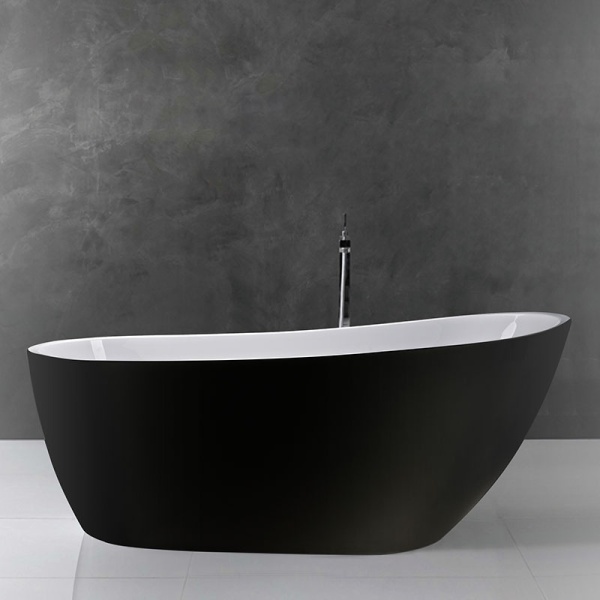 Cada freestanding, Florida, Natalia Black, ovala, culoare alb si negru, dimensiune 170x78cm - Img 3