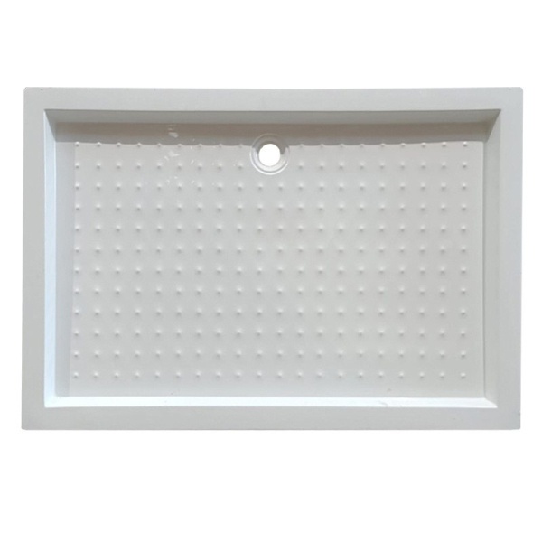 Cadita de dus dreptunghiulara inalta antiderapanta SXL04D 130x90 cm alba - Img 3