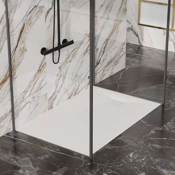 Cadita de dus dreptunghiulara slim finisaj mat RIKO 90 ?? 70 cm alba - Img 4