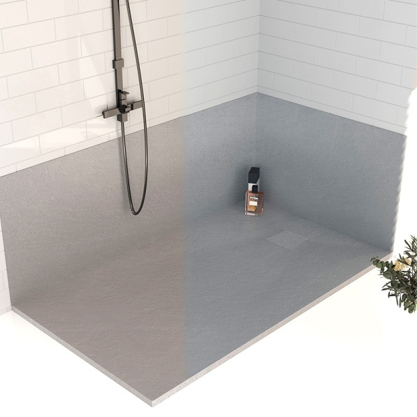 Cadita de dus dreptunghiulara slim imitatie piatra Riko 90 x 70 cm gri - Img 10