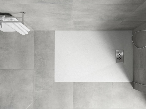 Cadita de dus Hugo 110x90 cm, alb??, SMC, cu capac inox ?? Model 42109011-X - Img 4