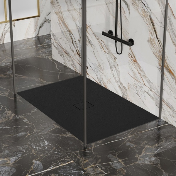 Cadita de dus JUKO Negru 120x100 cm dreptunghiulara, Slim - Img 11