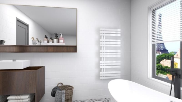 Calorifer de baie Portprosop 120x50cm, Horizont White Slim, Culoare Alb - Img 3