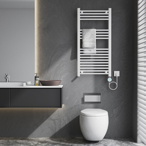 Calorifer electric vertical KATLA-WH 250W pentru baie 100x50, alb - Img 8