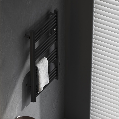 Calorifer electric vertical LOA-BL ECO 500W pentru baie 96x54, negru - Img 7