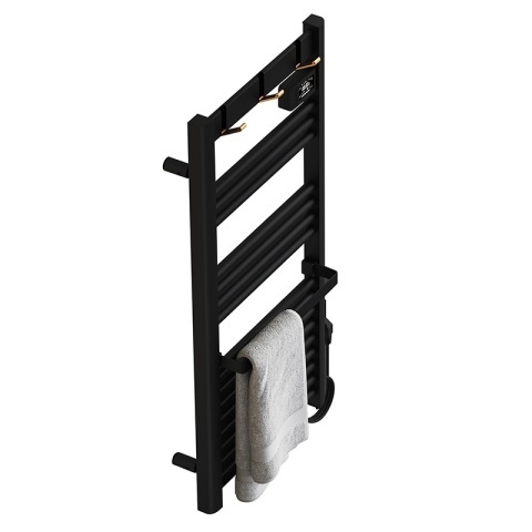 Calorifer electric vertical YASUR-BL ECO 500W pentru baie 105x50, negru - Img 6
