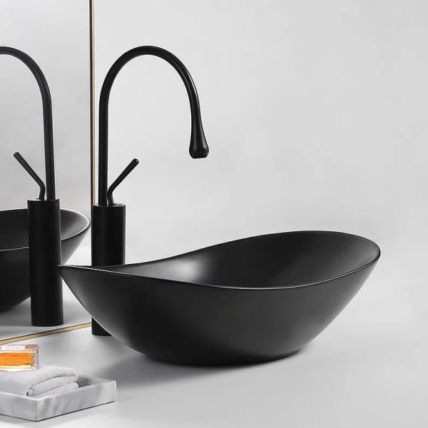 Chiuveta de blat PRO ZUZAN Black, Dimensiuni La Alegere, Ceramica sanitara, Negru Mat/Lucios - Img 10