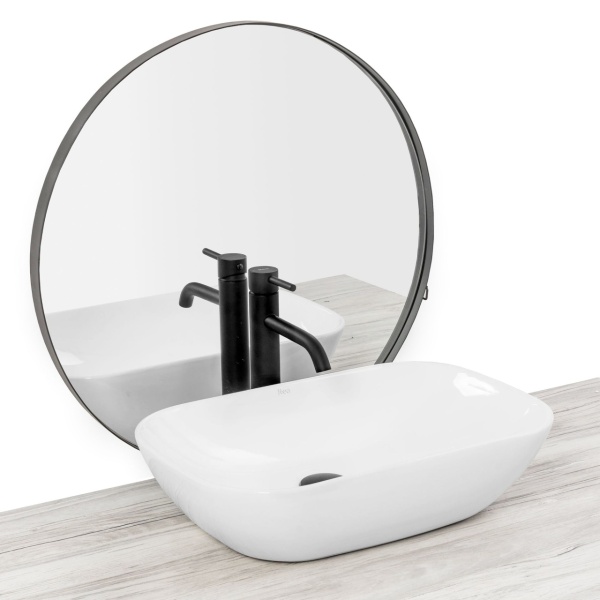 Chiuveta de blat REA Claudia 9447, 51x34 X 13 Cm, Montaj Pe Blat, Design Deosebit, Ceramica Sanitara, Alb - Img 5