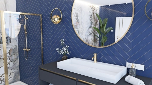 Chiuveta de blat REA Goya 100, 100x46 x 14 cm, Montaj Pe Blat, Design Deosebit, Placa de conglomerat, Alb - Img 3
