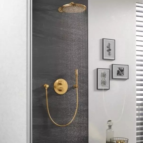 Cot de iesire dus Grohe Rainshower auriu periat Cool Sunrise - Img 3