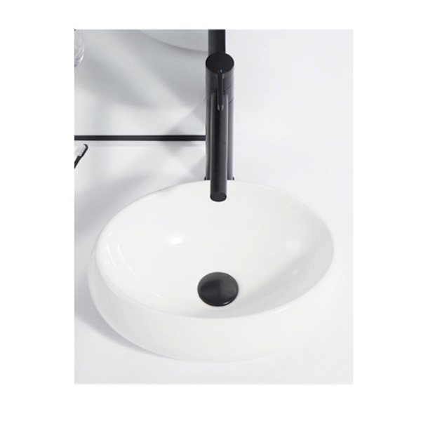 Lavoar de blat Alania, Dimensiuni 48 x 34 x 14.5 cm, Forma Ovala, Ceramica sanitara, Alb - Img 3