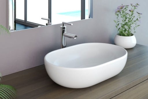 Lavoar de blat ANNA, Dimensiuni 48 x 35 x 14 cm, Forma Ovala, Ceramica sanitara, Alb - Img 3