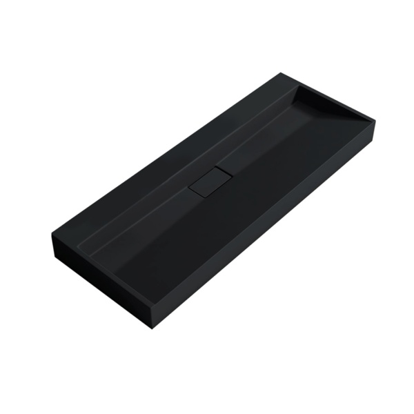 Lavoar De Blat PRO DEXTER BLACK, diferite dimensiuni, Montaj Pe Blat, Design Deosebit,Cu 1/2 Gauri sau fara Gaura Baterie,Conglomerat, Negru Mat - Img 2