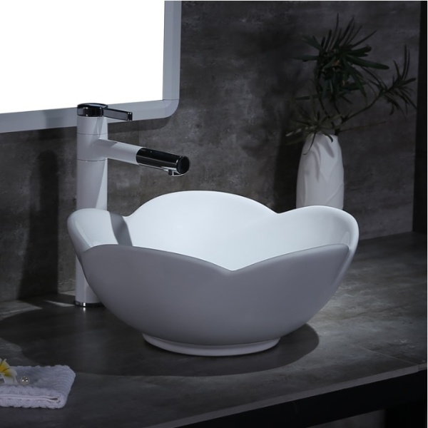 Lavoar De Blat PRO ROSE, Dimensiuni 40 x 40 x 17 cm, Forma Ovala, Ceramica Sanitara, Alb - Img 4