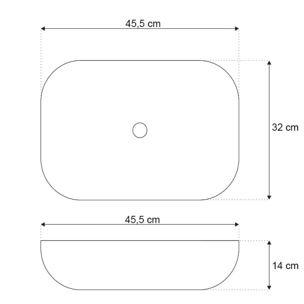 Lavoar De Blat PRO TOKYO DARK GREY, Dimensiuni 45.5 X 32 X 14 Cm, Forma Dreptunghiulara, Ceramica Sanitara, Gri Inchis, Finisaj Mat - Img 2