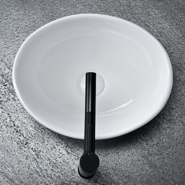 Lavoar De Blat REA SOFIA WHITE, Dimensiuni 41 X 34.5 X 15 Cm, Montaj Pe Blat, Design Deosebit, Forma Ovala, Ceramica Sanitara, Alb - Img 4