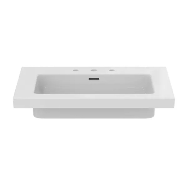 Lavoar pe mobilier Ideal Standard Atelier Extra alb lucios cu 3 orificii baterie 81 cm - Img 2