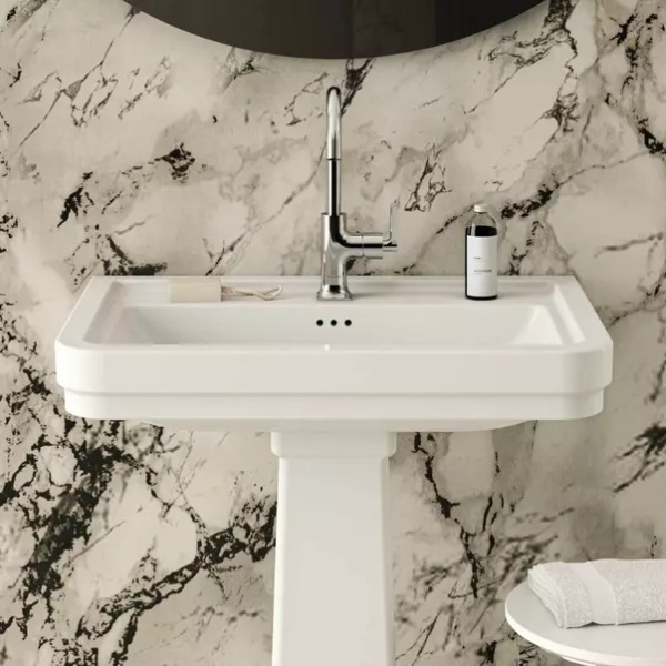 Lavoar suspendat Ideal Standard Atelier Calla alb lucios 72 cm cu orificiu baterie si preaplin - Img 8