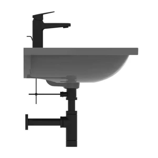 Lavoar suspendat Ideal Standard i.life B gri lucios 81 cm cu orificiu baterie si preaplin - Img 5