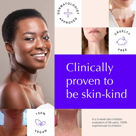 Masca antirid reutilizabila Antiaging REFINE pentru zona gatului, Neck Pad Anti Wrinkle, din silicon medical, antiinflamator si hidratant, transparent - Img 6