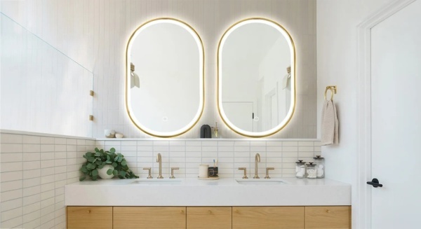 Oglind?? LED OLL 60x90 cm Brush Gold - Img 4