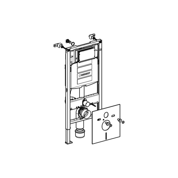 Pachet rezervor wc cu cadru incastrat Geberit Duofix si vas wc suspendat Geberit Citterio Rimfree alb si capac wc Geberit Citterio - Img 9