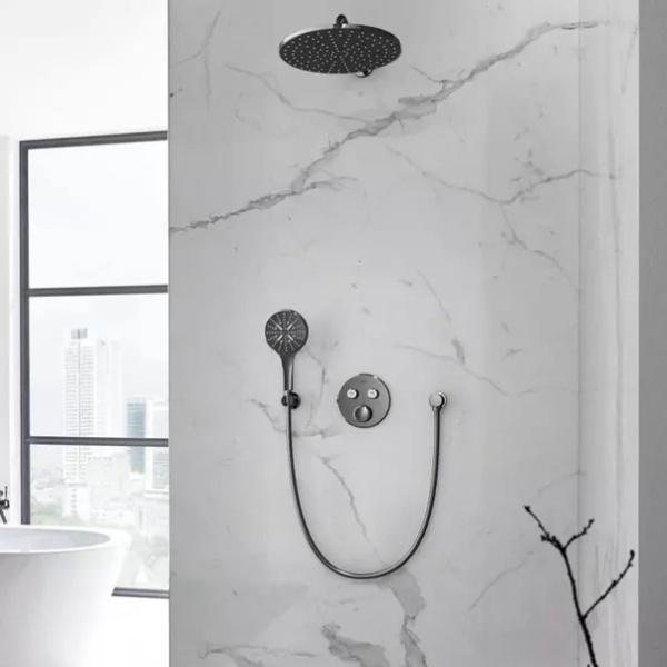 Para de dus Grohe Rainshower SmartActive 3 functii antracit periat Hard Graphite - Img 5