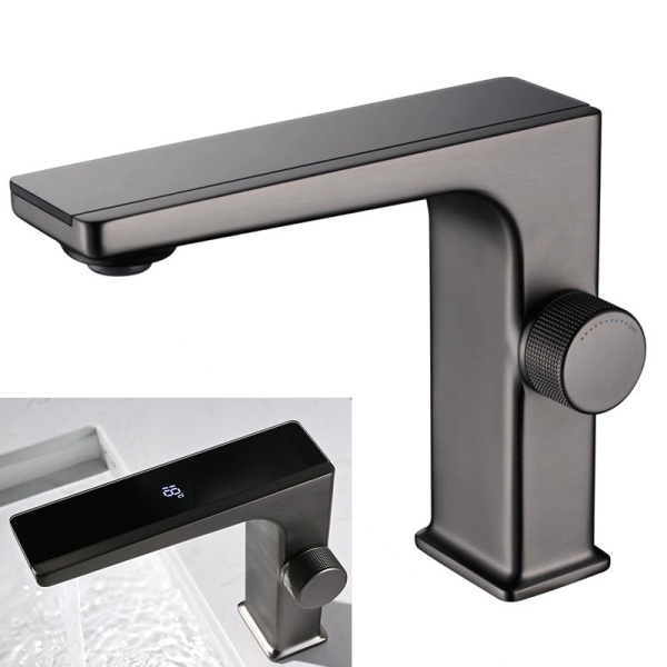Robinet pentru lavoar FAPTER, Afisaj LCD, Culoare Negru/Gri - Img 8
