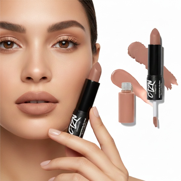 Ruj si creion de buze CTZN, Nudiversal Lip Duo, rezistent la apa, cu unt de mango salbatic, KohSamui - Img 6