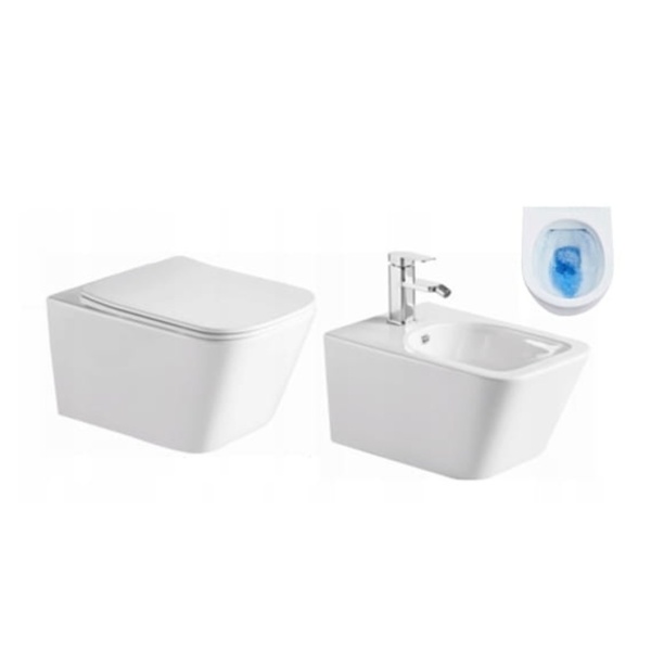 Set Bideu SLIM si Vas WC PRO MOUSSE RIMLESS IMPERIA, montaj suspendat, ceramica sanitara, Capac Soft-Close inclus - Img 6