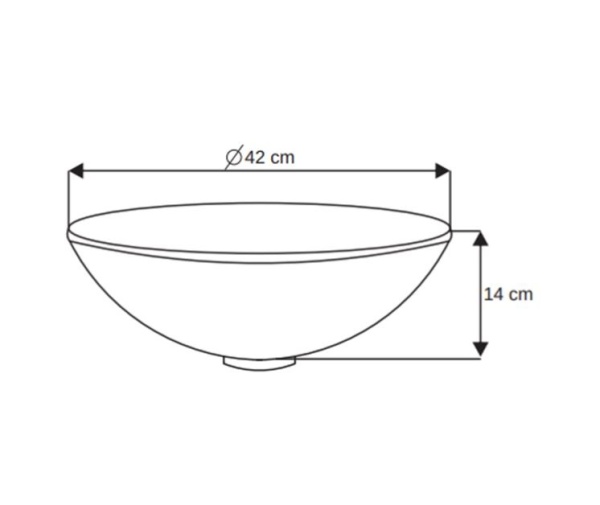 Set complet Chiuveta de blat PRO ERA GLASS si baterie, Forma rotunda, Dimensiuni 42 cm x 42 x 14 cm, Sticla temperata, Gri - Img 4