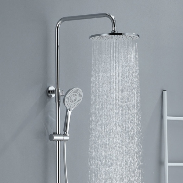 Set de dus F12A Design Modern, Cu Efect de Ploaie si Afisaj LCD, Culoare Crom - Img 4