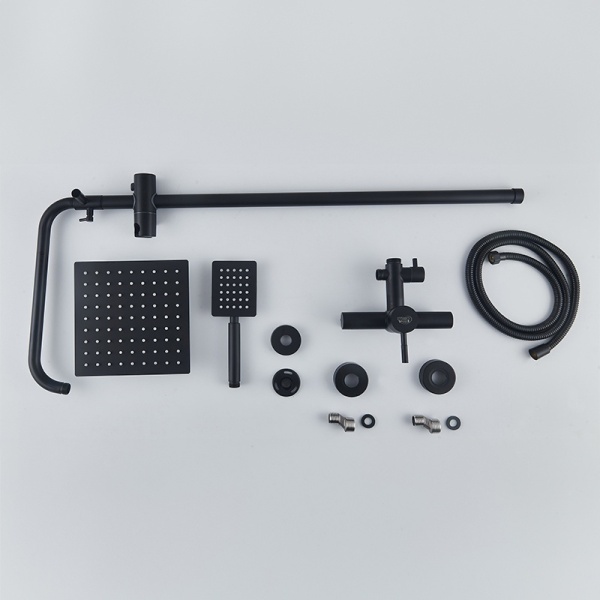Set de dus tip ploaie Milton Negru pentru baie - Img 4