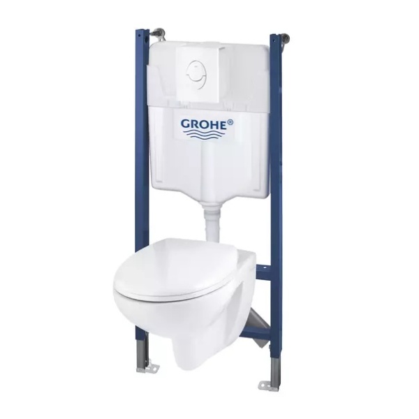 Set rezervor WC Grohe Solido 2 in 1 si clapeta alba Skate Air plus vas WC cu capac softclose - Img 2