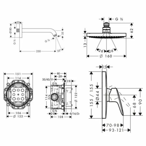 Sistem de dus Hansgrohe Design Croma Logis crom lucios - Img 2