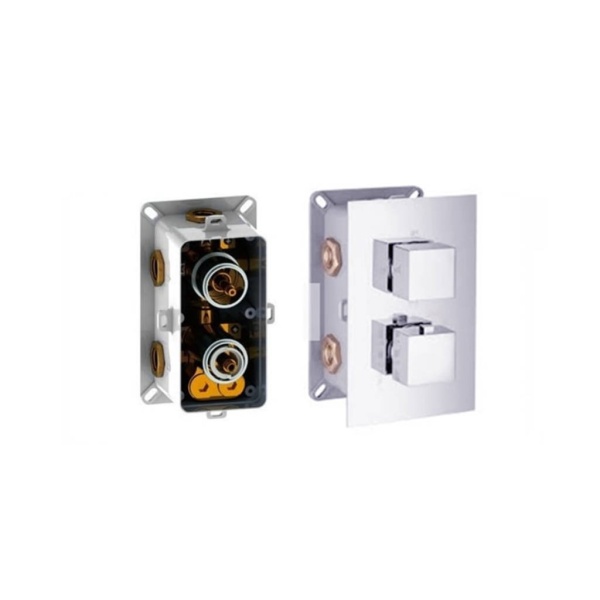 Sistem de dus PRO EBOX S00X, montaj incastrat in perete, ploaie de dus,2 functii, finisaj crom - Img 7