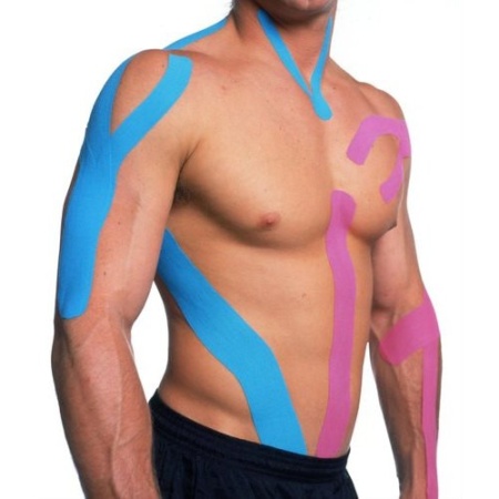 Banda Kinesiologica, Kinesio Tape - ODYSSEY LIFE, pretaiata, impermeabila pentru ameliorarea durerii, rola cu 20 benzi de 25 cm lungime, culoare Galben - Img 3