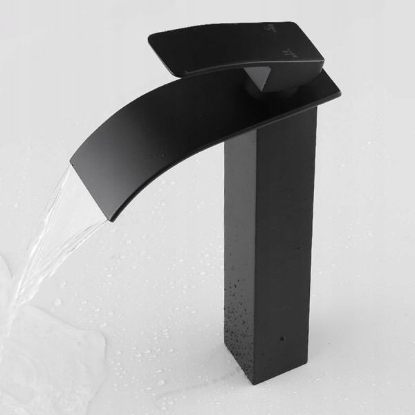 Baterie Lavoar PRO Dora Black, Montaj Pe Blat, Capat Fix, Inaltime 30.5 Cm, Finisaj Negru Mat - Img 3