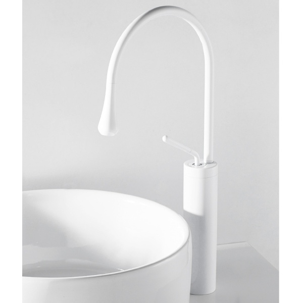 Baterie Lavoar PRO IKA, Montaj Pe Blat, Capat Fix, Monocomanda, Inaltime 47 Cm, Alb - Img 7