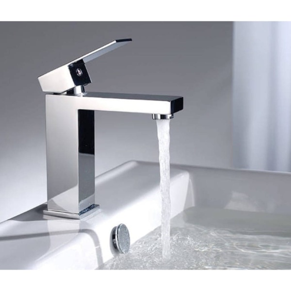 Baterie lavoar PRO QUADRO Crom Low, Montaj pe lavoar, inaltime 18cm, finisaj Crom - Img 3