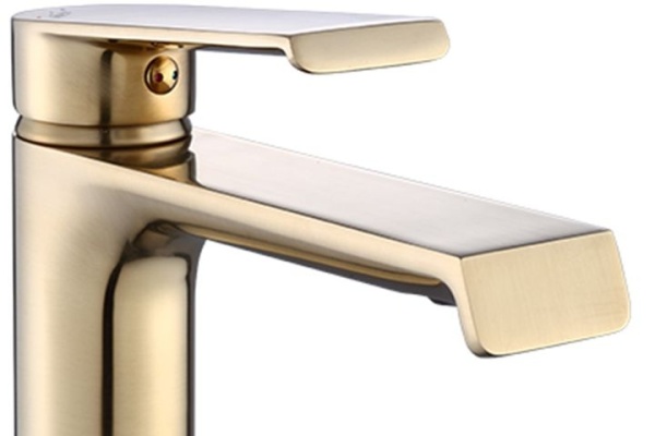 Baterie Lavoar REA HASS GOLD LOW , Montaj Pe Blat, Capat Fix, Inaltime 15 Cm, Finisaj Auriu - Img 3