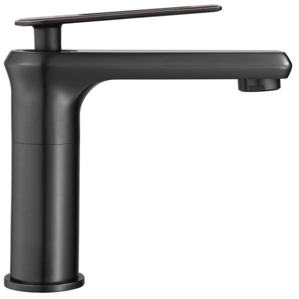 Baterie Lavoar REA ROMANO BLED OLD BLACK LOW , Montaj Pe Blat, Capat Fix, Inaltime 15 Cm, Finisaj Negru Mat - Img 2